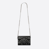 DIOR CARO ZIPPED POUCH WITH CHAIN