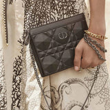 DIOR CARO ZIPPED POUCH WITH CHAIN