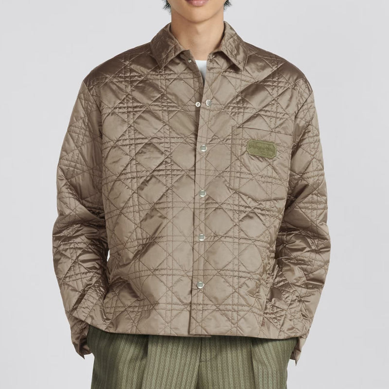 Dior CANNAGE QUILTED OVERSHIRT 313C509BA767_C120 – BORDER-GARA