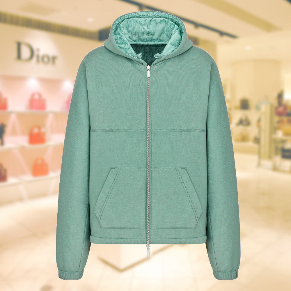 Dior CHRISTIAN DIOR COUTURE REVERSIBLE HOODED TRACK JACKET