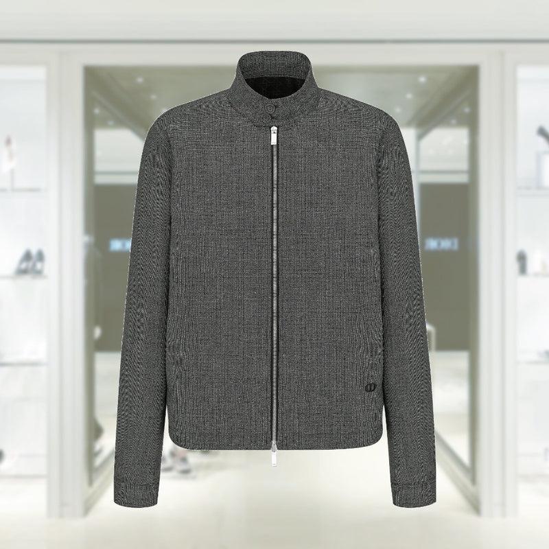 MICRO-HOUNDSTOOTH HARRINGTON-SHAPED BLOUSON