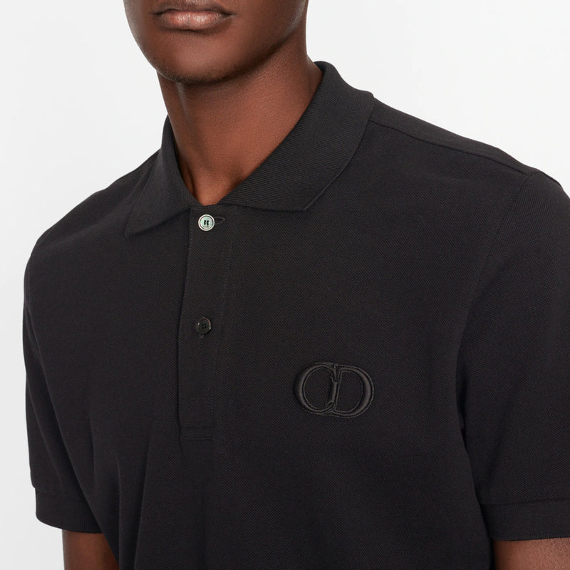 CD Icon Polo Shirt Black Cotton Piqué