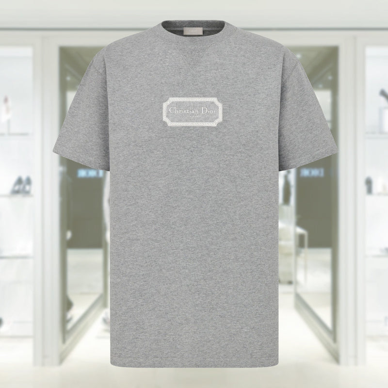 Christian Dior Couture Relaxed-Fit T-Shirt Gray Organic Cotton Jersey