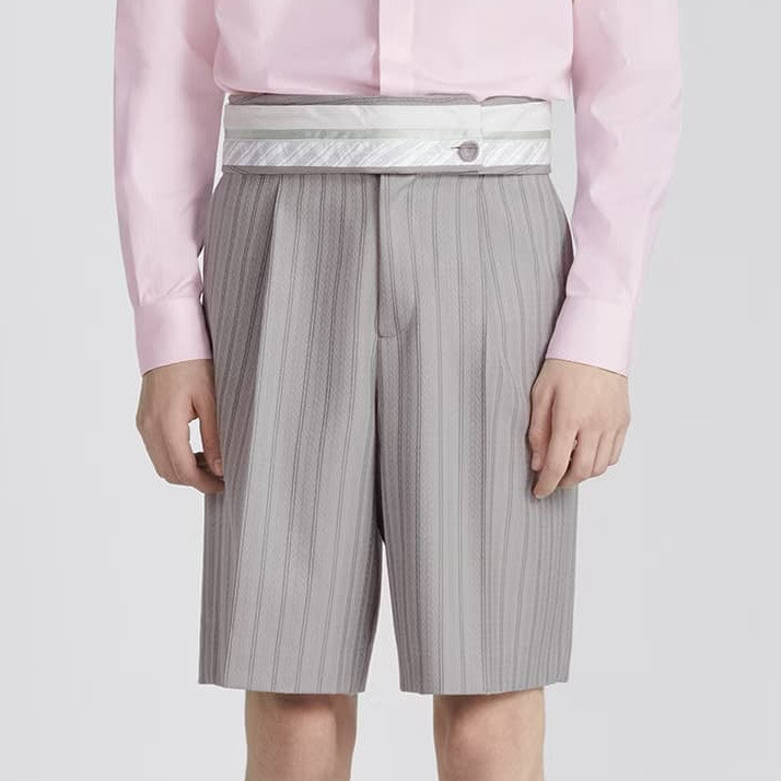 BERMUDA SHORTS WITH TURNED-DOWN WAISTBAND