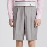 BERMUDA SHORTS WITH TURNED-DOWN WAISTBAND