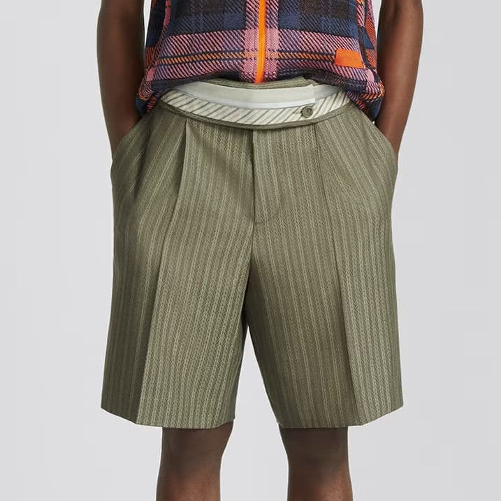 BERMUDA SHORTS WITH TURNED-DOWN WAISTBAND