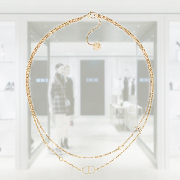 Dior PETIT CD DOUBLE NECKLACE N1155PMTCY_D301 – BORDER-GARA