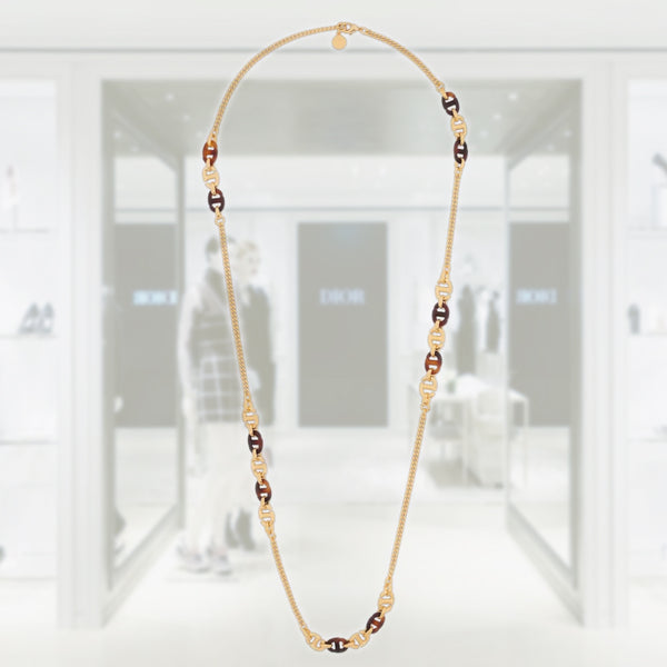 CD NAVY LONG NECKLACE