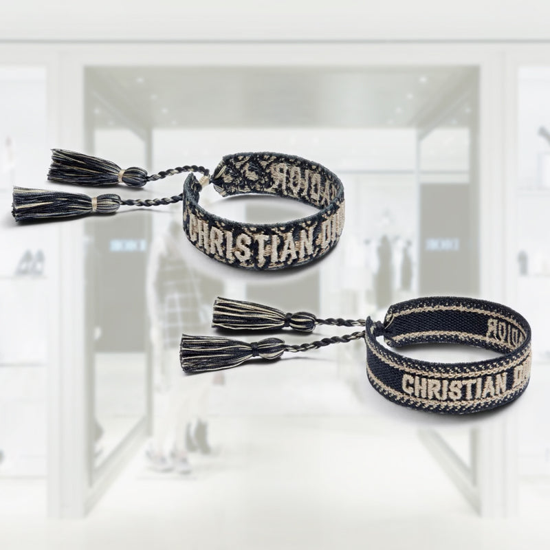 Dior // Beige & Black J'Adior Woven Bracelet – VSP Consignment