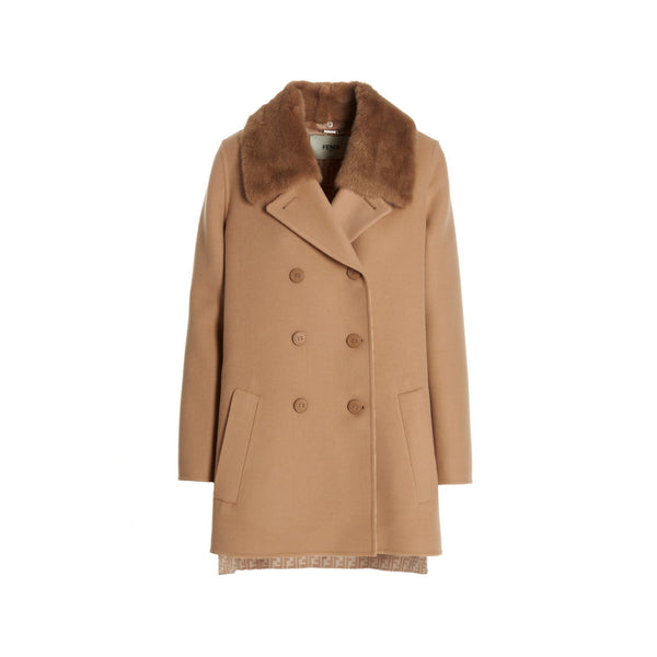 Mink collar coat