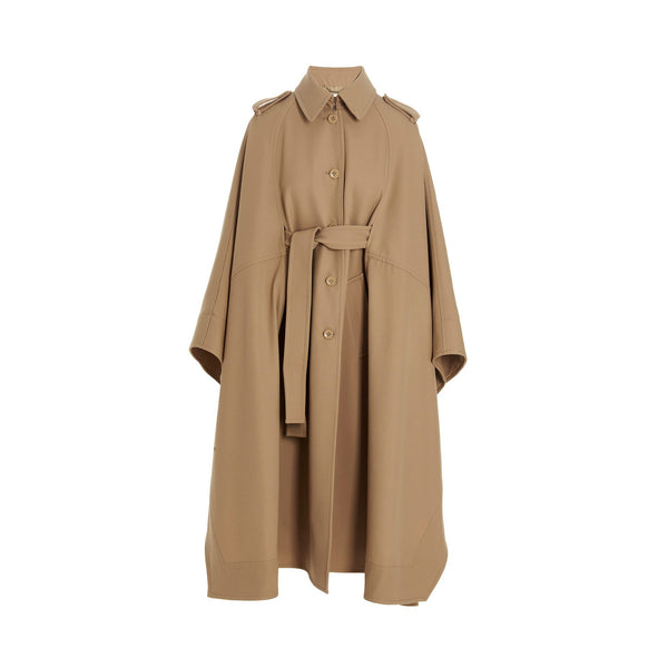 Wool gabardine cape