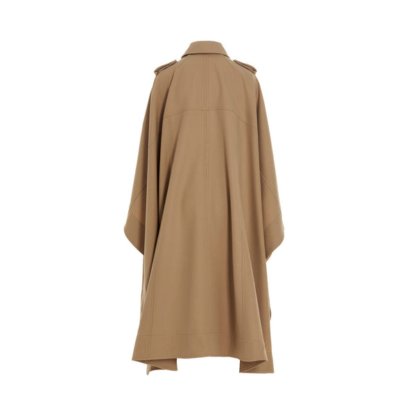 Wool gabardine cape