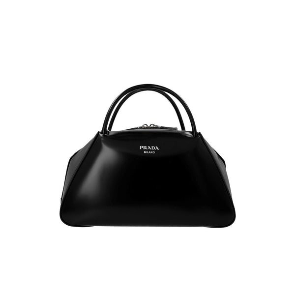 Brushed leather midi handbag