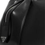 Brushed leather midi handbag