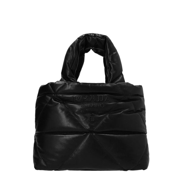 Logo leather shopping bag