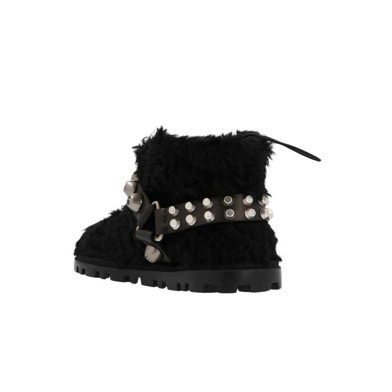 Mohair boots with stud applications