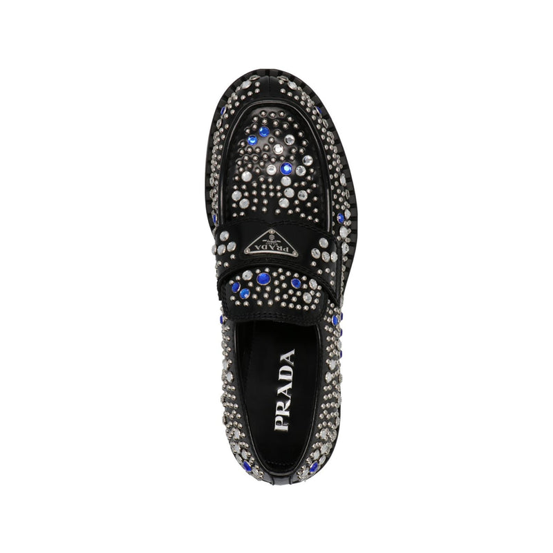 Sequin stud loafers