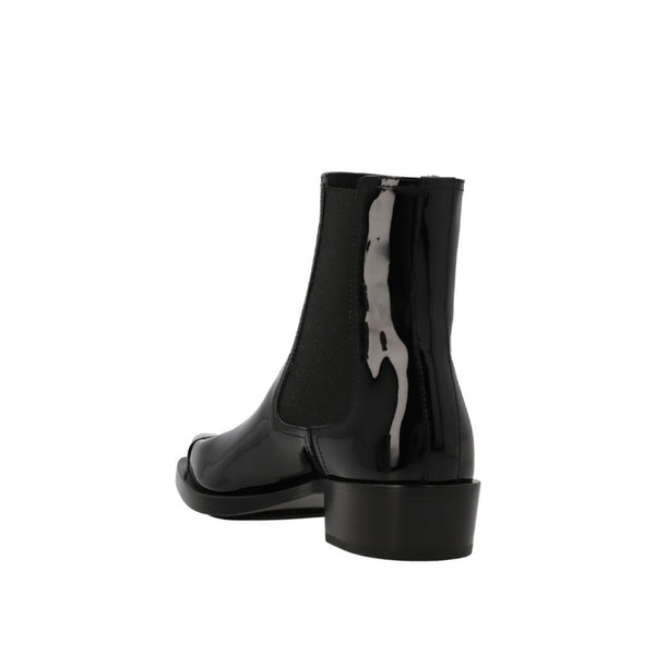 Patent ankle boots