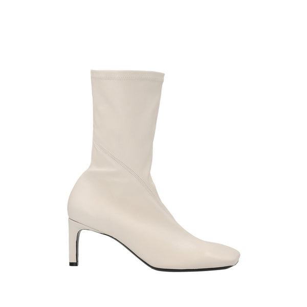 Squared toe nappa ankle boots