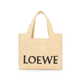 Small LOEWE Font Tote in raffia