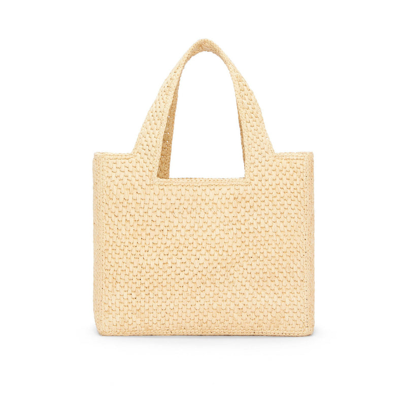 Small LOEWE Font Tote in raffia