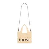 Small LOEWE Font Tote in raffia