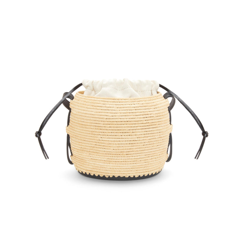 Beehive Basket bag in raffia and calfskin