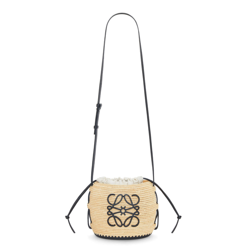 Loewe Cylinder Pocket Mini Raffia Shoulder Bag in Natural