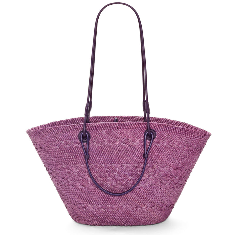 Anagram Basket bag in iraca palm and calfskin