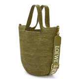 Mini Slit bag in raffia and calfskin