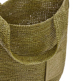 Mini Slit bag in raffia and calfskin