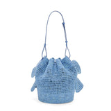 Balloon Ruffles bag in raffia and calfskin