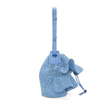 Balloon Ruffles bag in raffia and calfskin