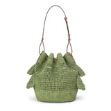 Balloon Ruffles bag in raffia and calfskin