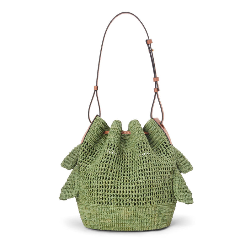 Balloon Ruffles bag in raffia and calfskin