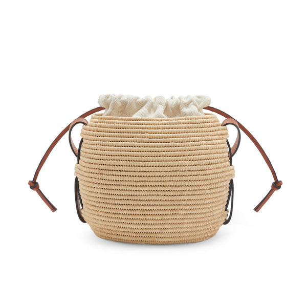 Beehive Basket bag in raffia and calfskin
