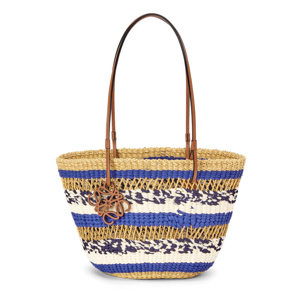 Basket Tote in elephant grass and calfskin