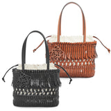 Fringe Square Basket bag in calfskin