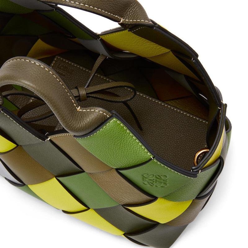 Small surplus leather woven basket bag in calfskin Clearance