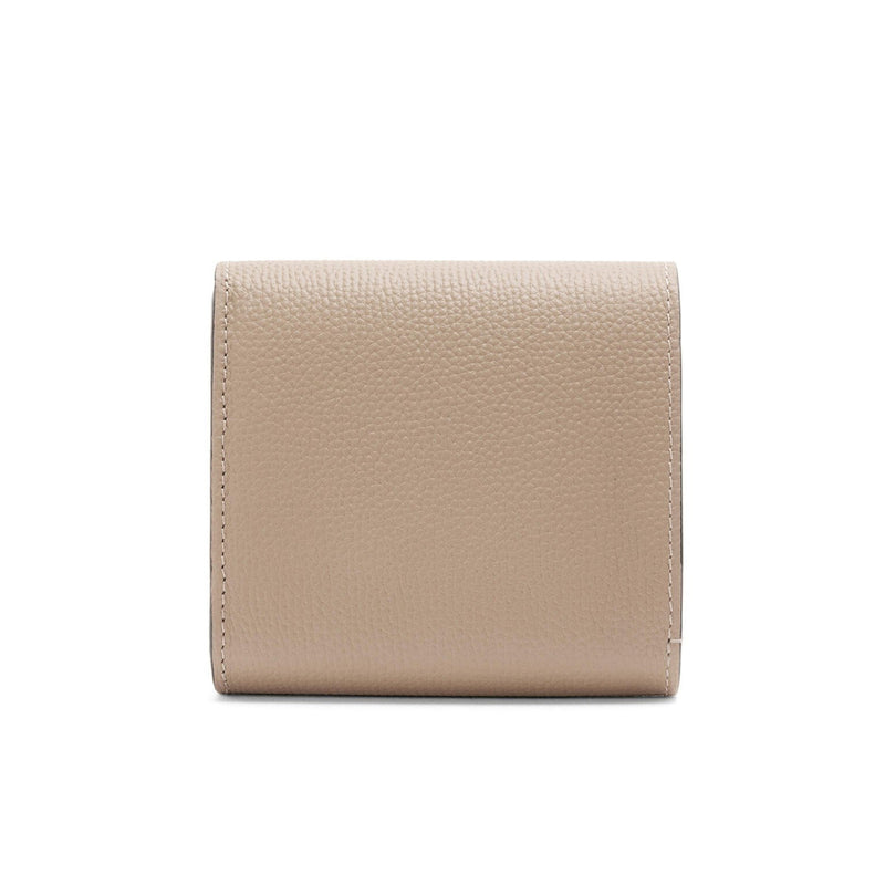 Anagram compact flap wallet in pebble grain calfskin