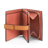 Compact zip wallet in soft grained calfskin