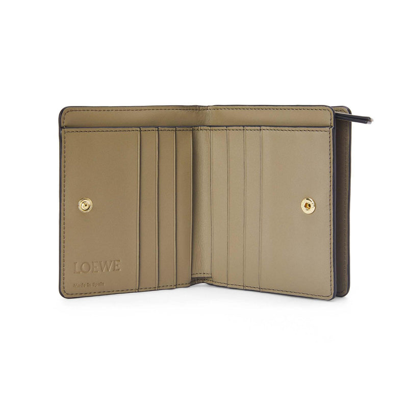 Puzzle compact zip wallet in classic calfskin