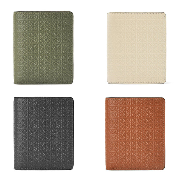 LOEWE Repeat compact zip wallet in embossed silk calfskin