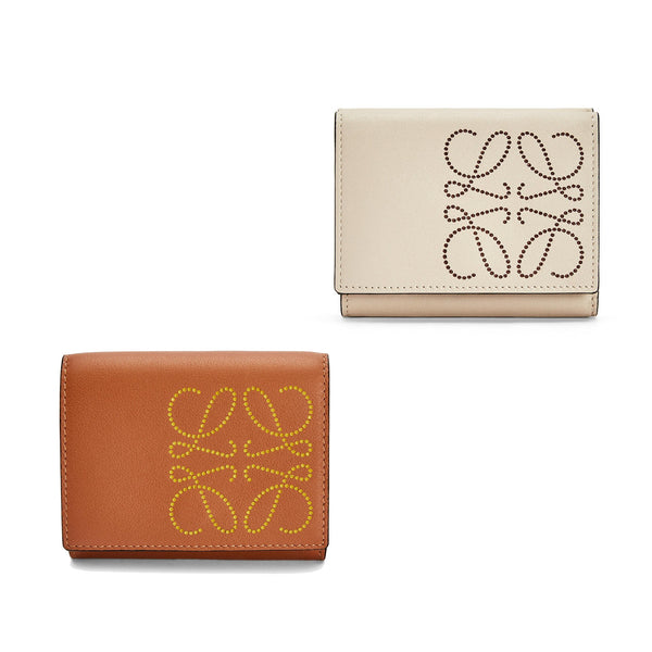 Brand trifold 6 cardholder in classic calfskin