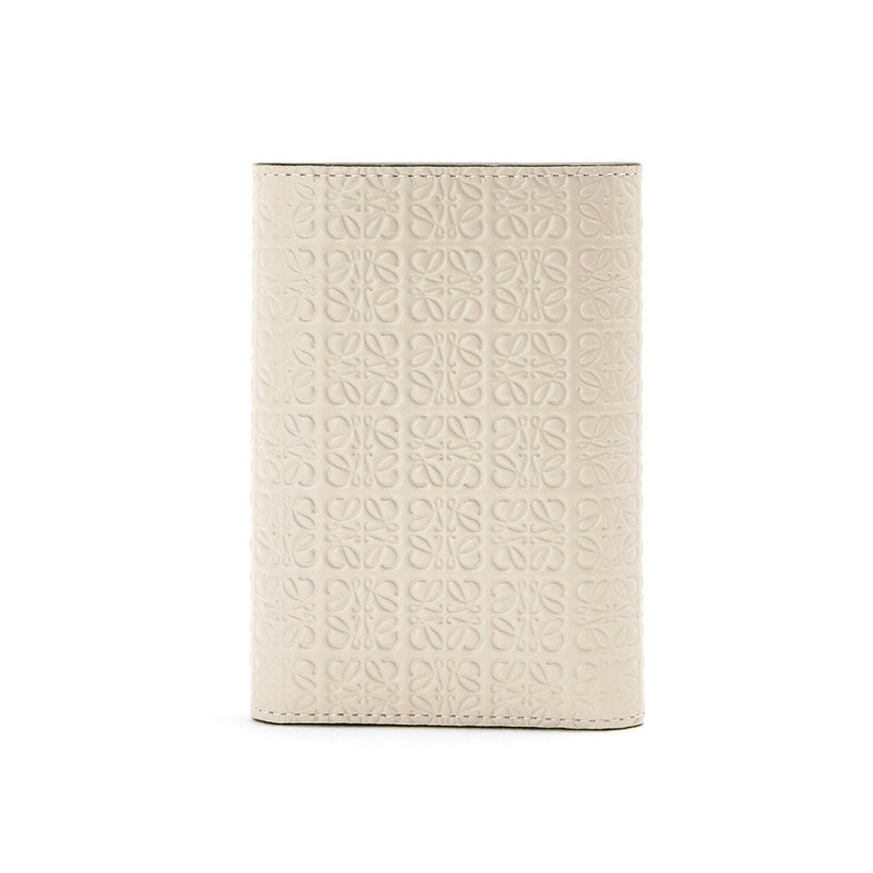 Repeat small vertical wallet in embossed silk calfskin