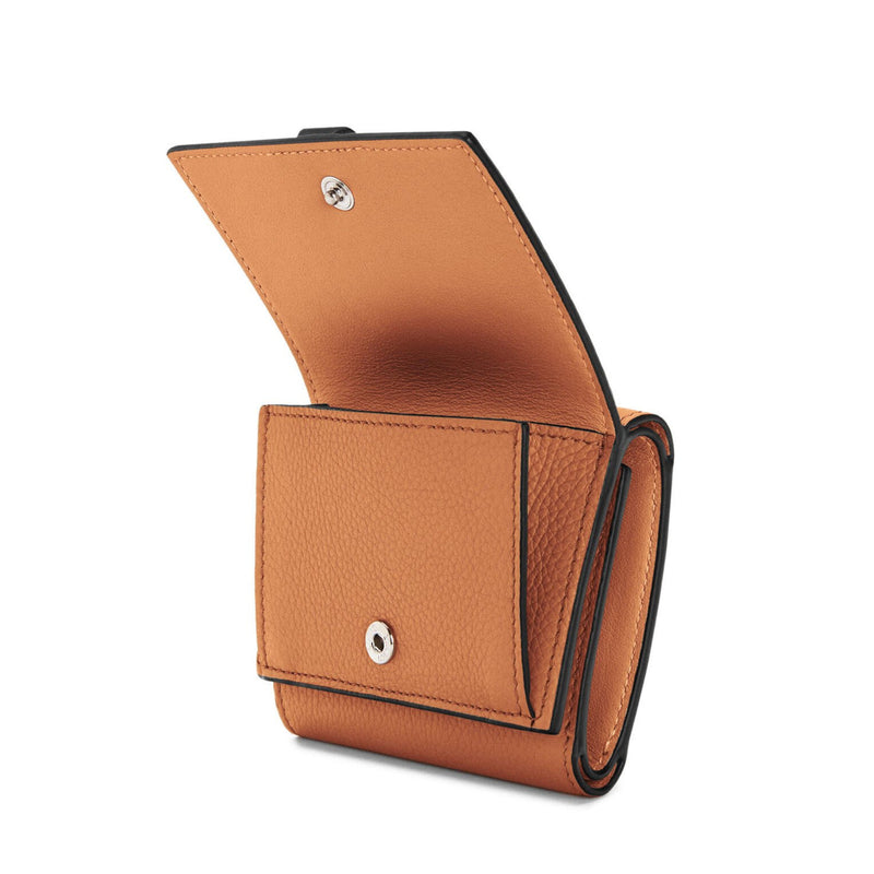 Trifold wallet in soft grained calfskin