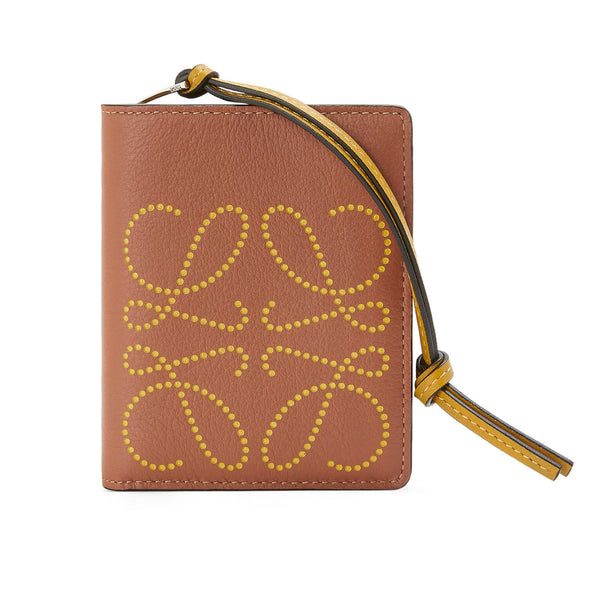 Brand compact zip wallet in classic calfskin