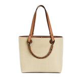 Small Anagram Tote bag in jacquard and calfskin