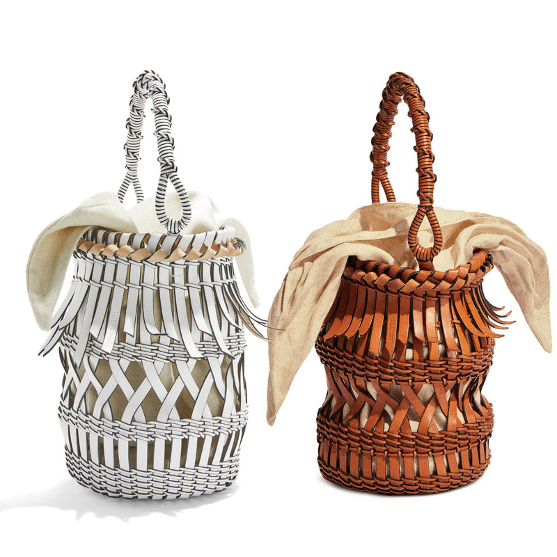 Fringes Bucket bag in calfskin