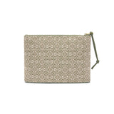 Oblong pouch in Anagram jacquard and calfskin